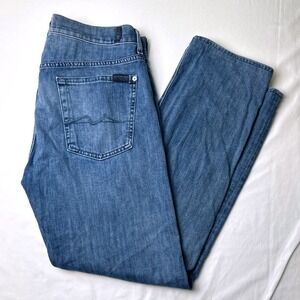 7 For All Mankind Mens Standard Straight Jeans Blue Size 36x30 Luxe Performance